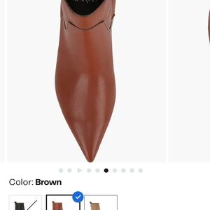 Franco Sarto Mala Chestnut Ankle Booties with Kitten Heel